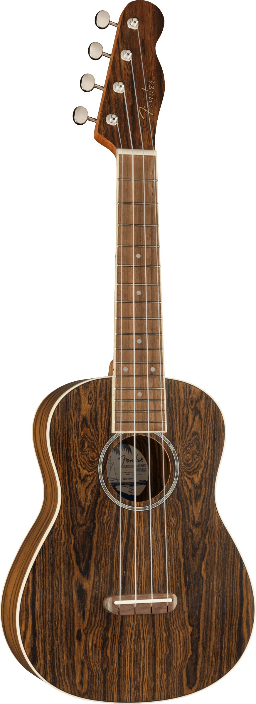 全国配送無料の-Fender Zuma Exotic Concert Ukulele Natural Spalted